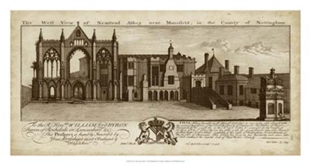 View of Newstead Abbey by Nathanial Buck art print