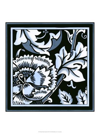 Blue &amp; White Floral Motif III by Vision Studio art print