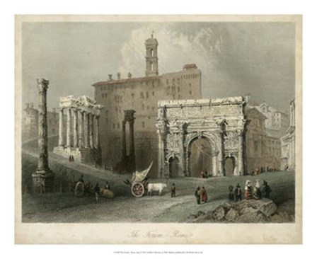 The Forum- Rome, Italy by W. H. Bartlett art print