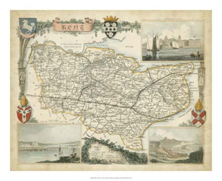Map of Kent art print