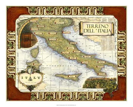 Wine Map of Italy art print
