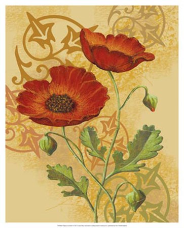 Poppies on Gold I by Louise Max art print