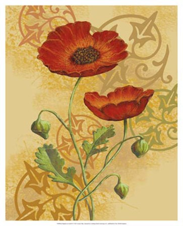 Poppies on Gold II by Louise Max art print