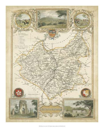Map of Leicestershire art print