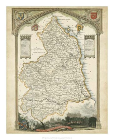 Map of Northumberland art print