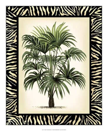 Palm in Zebra Border I by Vision Studio art print