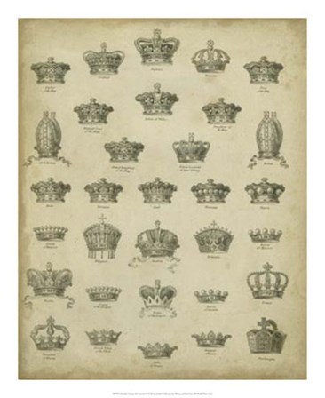Heraldic Crowns &amp; Coronets V by David Milton art print