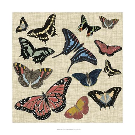 Butterflies &amp; Linen I by Vision Studio art print