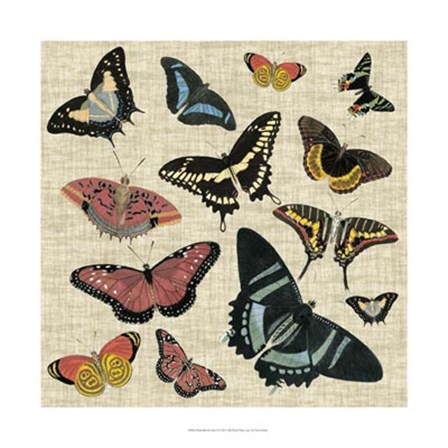 Butterflies &amp; Linen II by Vision Studio art print