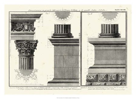 Cornice Tempio di Vesta by Francesco Piranesi art print