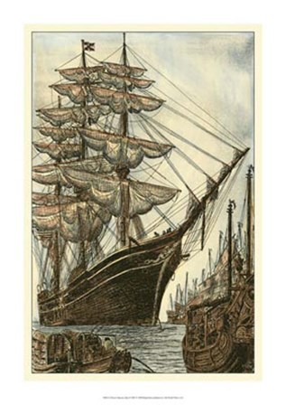 Printed Majestic Ship II by Vision Studio art print