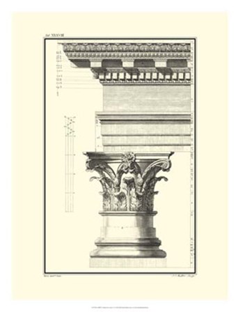 B&amp;W Column and Cornice I by Giovanni Borra art print