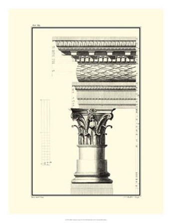 B&amp;W Column and Cornice III by Giovanni Borra art print