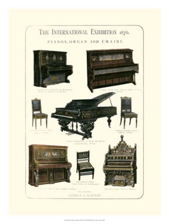 Pianos, Organ &amp; Chairs 1876 by Vision Studio art print
