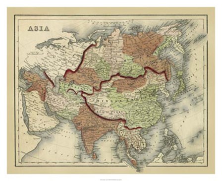Antique Map of Asia by Scott Johnson art print