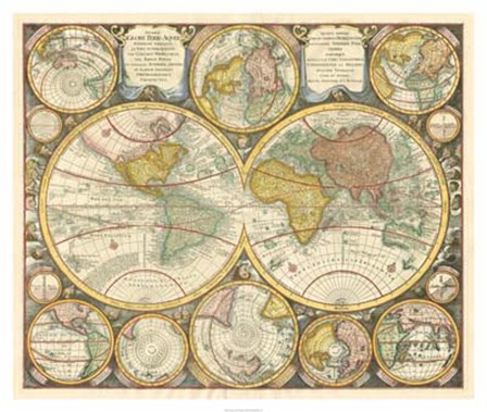 Antique World Globes art print