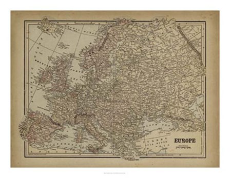 Vintage Map of Europe by Vision Studio art print
