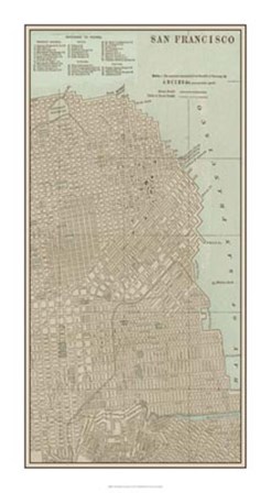 Tinted Map of San Francisco by Vision Studio art print