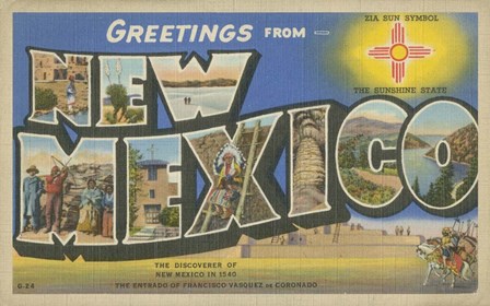 Greetings from New Mexico art print