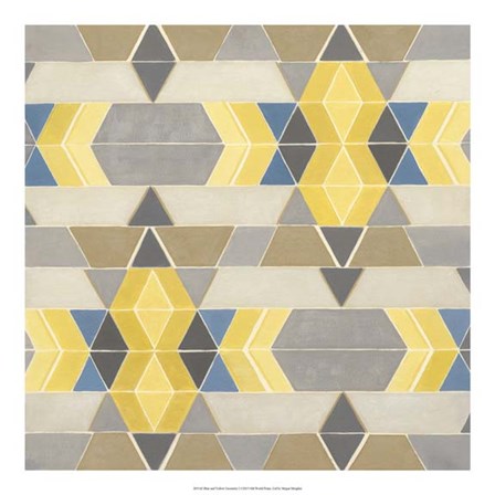 Blue and Yellow Geometry I by Megan Meagher art print