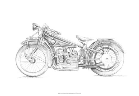 Motorcycle Sketch I by Megan Meagher art print