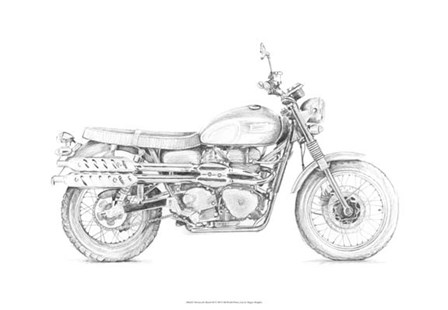 Motorcycle Sketch III by Megan Meagher art print