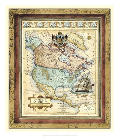 Map of North America by Vision Studio art print