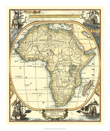 Nautical Map of Africa by Vision Studio art print