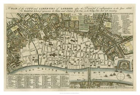 City Plan of London art print