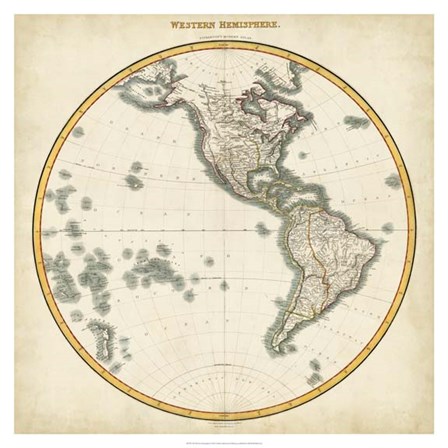 1812 Western Hemisphere by Pinkerton art print