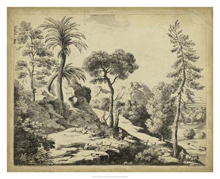 Classical Landscape I by Bartolomeo Pinelli art print