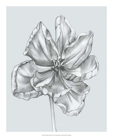 Silvery Blue Tulips IV by Jennifer Goldberger art print