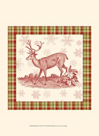 Reindeer Toile II by Vision Studio art print