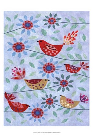 Five Birds by Kim Conway art print