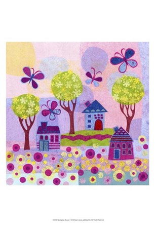 Springtime Houses by Kim Conway art print
