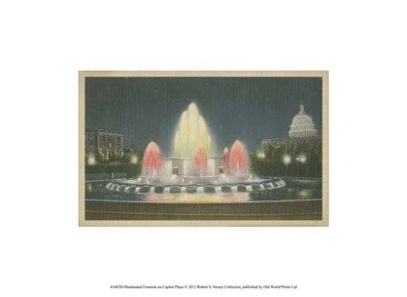 Illuminated Fountain Capitol Plaza art print