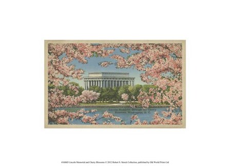 Lincoln Memorial &amp; Cherry Blossoms art print