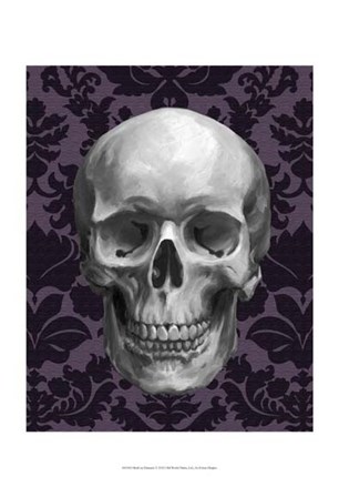 Skull on Damask by Ethan Harper art print
