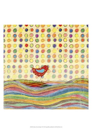 Feathers, Dots &amp; Stripes VII by Ingrid Blixt art print