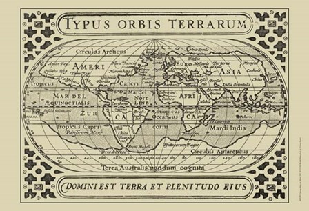 Vintage Map on Khaki II by Vision Studio art print