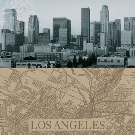 LA Map I by The Vintage Collection art print