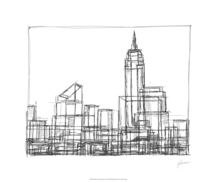 Wire Frame Cityscape I by Ethan Harper art print