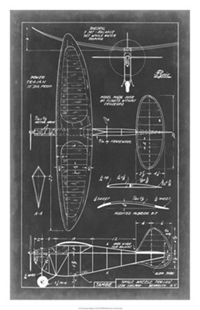 Aeronautic Blueprint I by Vision Studio art print