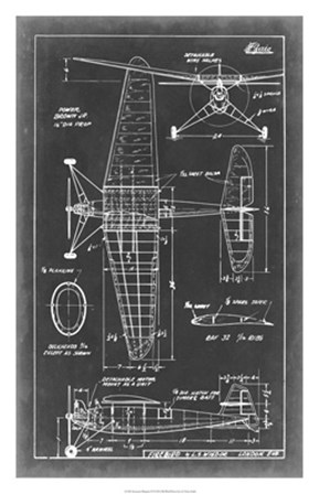 Aeronautic Blueprint IV by Vision Studio art print