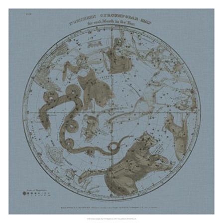 Northern Circumpolar Map by W. G. Evans art print