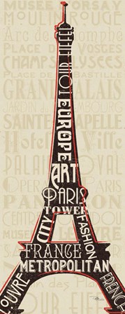 Paris City Words I by Pela Studio art print