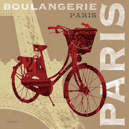 Cycling in Paris by Sue Schlabach art print