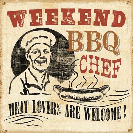 Weekend BBQ Chef by Pela Studio art print