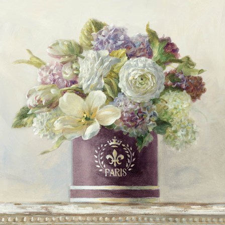 Tulips in Aubergine Hatbox by Danhui Nai art print