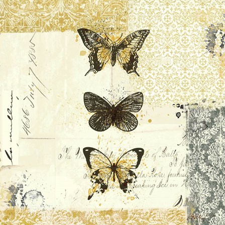 Golden Bees n Butterflies No. 2 by Katie Pertiet art print